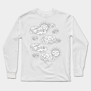 Noncolored Fairytale Weather Forecast Print Long Sleeve T-Shirt